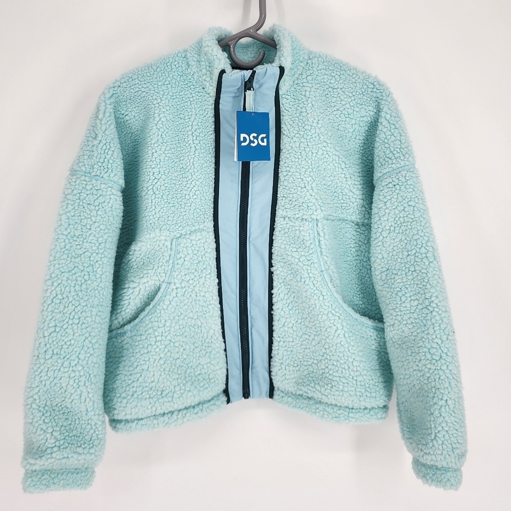 DSG NWT Cozy Fleece Full Zip Shoreside Blue Girl's Large